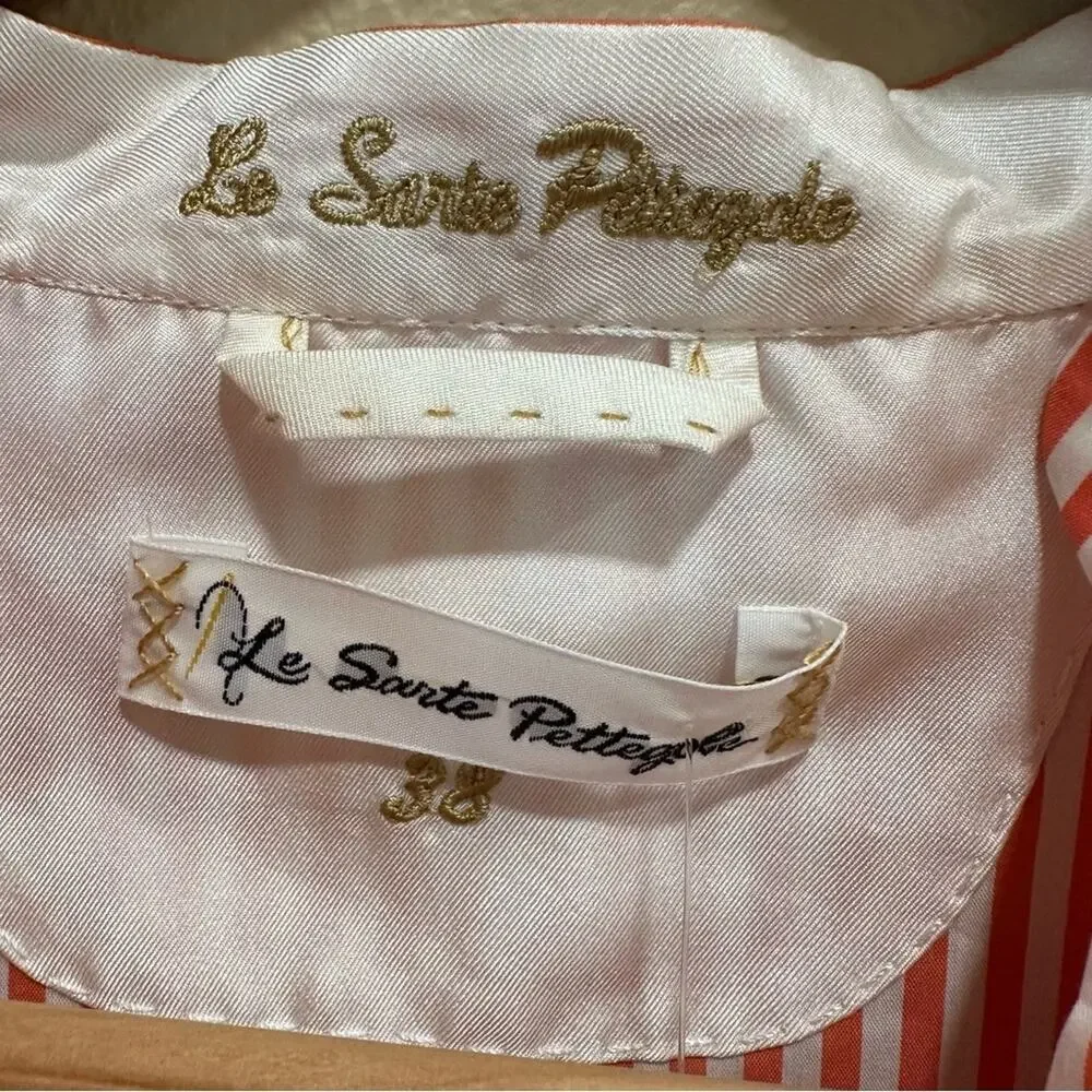 NWT Tuckernuck Le Sarte Pettegole Orange Striped Floral Top Medium - Picture 12 of 12